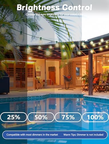 SUNSGNE 25Ft Round Christmas Lights Outdoor, G40 Globe String Lights with 27 LED Clear Lights(2 Spare), Green Wire String Lights for Yard Patio Porch Tent Pergola Backyard Christmas Decorations - Image 7