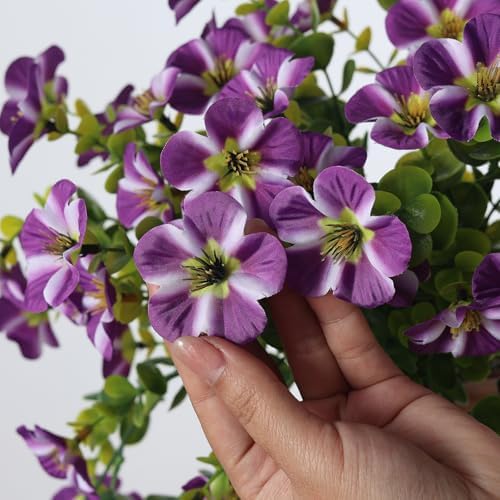 8 Bundles 29.5" Artificial Hanging Silk Flowers for Front Door(Purple) - Image 6