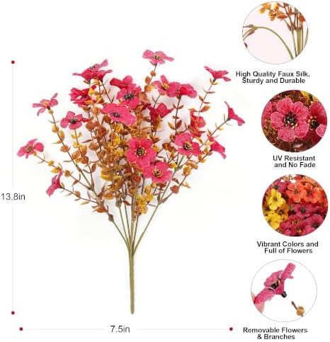 Artificial Fake Fall Flowers Mums for Outdoors Home Porch Decoration - Image 4