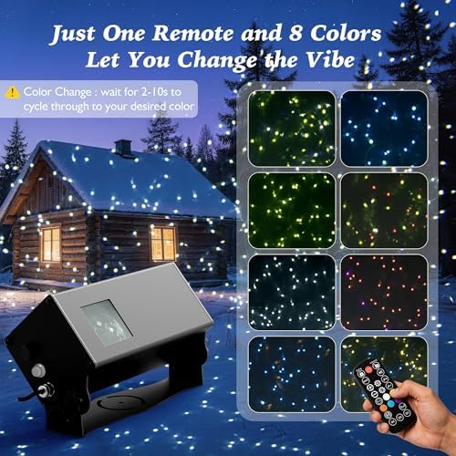 AIRIVO Outdoor Laser Lights Projector, 5 Color Motion Firefly Lights Star Show Projection Light, Christmas Projector Light with Remote Control for Holidays Halloween Decoration Home, Garden, Patio - Image 2