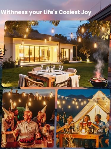 Svater 50 FT Outdoor String Lights LED, Patio Light Waterproof 26 Bulbs - Image 6
