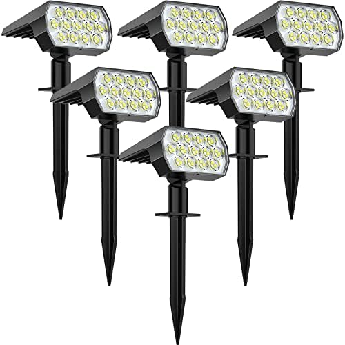 WELALO Solar Light Outdoor, IP68 Waterproof, 65 LED, Cool White, 6 Pack by WELALO