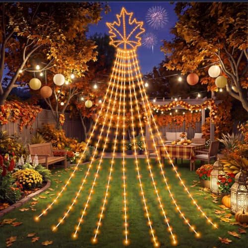Huquary Fall Leaves Waterfall String Lights Led, 2 ft - Image 2