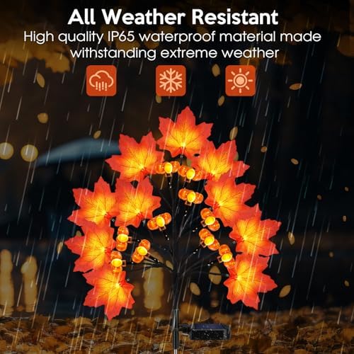 Fall Solar Lights Outdoor Solar Powered Fall Stakes Thanksgiving Decoration - Image 5