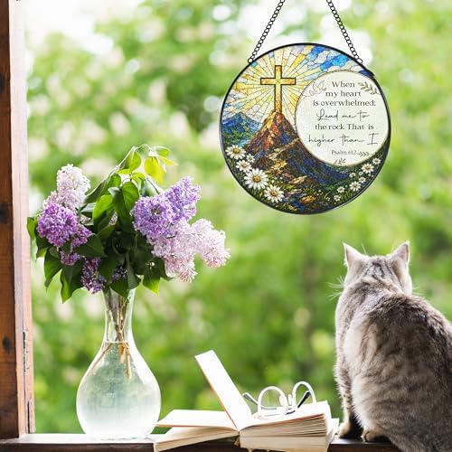Christian Bible Stained Glass Window Hanging Garden Suncatcher - Image 2