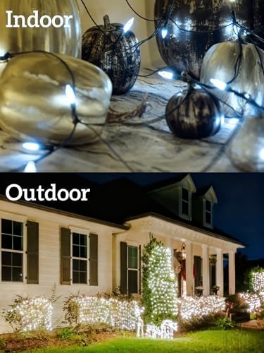 Led Christmas Net Lights Outdoor Connectable, 120LED 5ft x 6ft Waterproof 8 Modes Black Wire 29V Plug in Mesh Lights for Garden Yard Bushes Trunk Tree Decor - Image 7