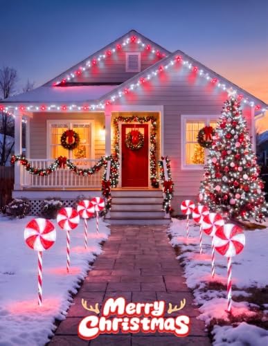 Brightown 3 Pack Lollipop Christmas Pathway Lights Outdoor, 29inches 60 LED - Image 6