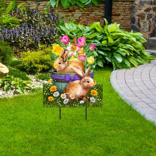 Briarwood Lane Spring Metal Art 28x17 Spring Bunny Basket for Spring Metal Art - Image 3