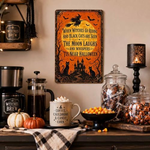 Halloween Poem Metal Art Sign When Witches Go Riding Wall Decor - Image 7