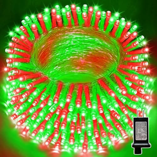 LAMPHOME Red and Green Christmas Lights, 66ft 200 LED String Lights,16 Modes Twinkle Fairy Light Plug in Waterproof for Indoor Outdoor,Christmas Tree Light for Holiday,Wedding Party,Xmas Decor by ULL