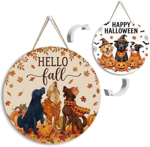 Funny Dog Fall Halloween Double-Sided Decor for Yard Home Outside by FREHVN