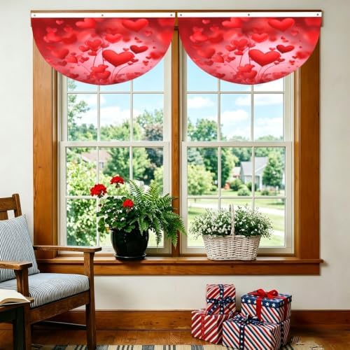 Love Heart Shape Semicircular Hanging Decorative Bunting Flag 2pcs - Image 6