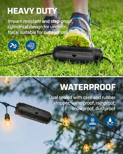 DEWENWILS 4-Pack Outdoor Extension Cord Cover for 12/14/16 Gauge Cords - Image 4