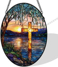 Willow Tree Cross Stained Glass Window Hanging Suncatcher by Unknown
