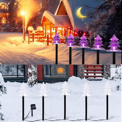 Christmas Decorations Outdoor, Solar Tree Pathway Lights, 5 PCS - Image 6