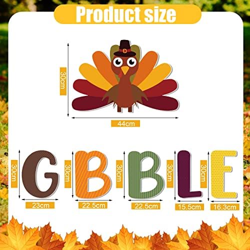 Gerrii 6 Pcs Thanksgiving Fall Yard Sign Gobble Outdoor Decorations 11.8'' - Image 3