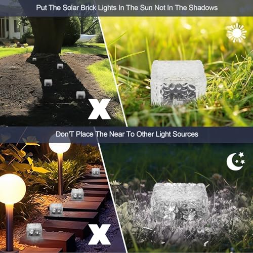 MLKNK Solar Brick Lights-Outdoor Solar Lights for Yard 3 Pack Garden Decor - Image 7