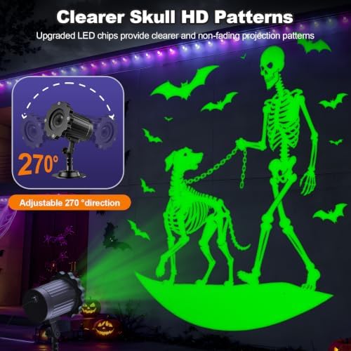 Halloween Projector Lights, Skeleton Walking Dog 3D Dynamic Projector - Image 2