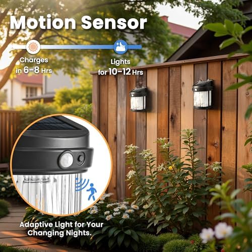 PEVOROS Solar Fence Lights Outdoor Waterproof, Fence Deck Lights 8 Pack - Image 4