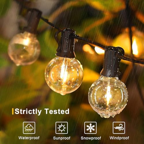 GvvooHome Outdoor String Lights 50FT, G40 LED Patio Lights with 27pcs Shatterproof Bulbs, All Weatherproof Hanging Lights for Outside Backyard Party Cafe Decor - Image 3
