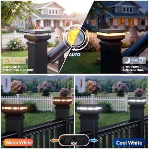 Egadis Solar Post Cap Lights for 2.56 in. x 2.56 in. Posts, 8 Pack - Image 3
