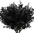 RECUTMS Black Artificial Flowers,Fake Outdoor UV Resistant Plants 8 Packs by RECUTMS