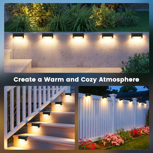 SOLPEX Solar Deck Lights Outdoor,Fence Lights Waterproof,16 Pack Warm White - Image 6