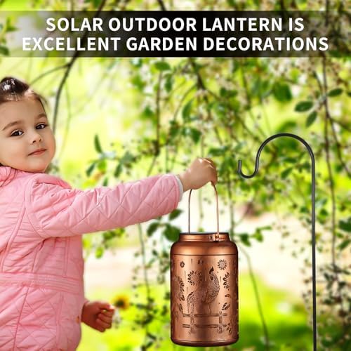 Rooster Solar Lanterns Outdoor Waterproof Garden Decor Gifts for Women - Image 5