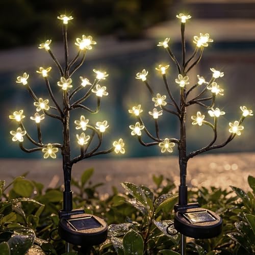 2 Pack Solar Garden Lights Outdoor, Solar Lights Outdoor Flowers by berngi