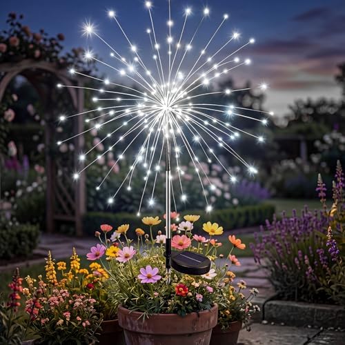 btfarm 1 Pack Solar Garden Lights Outdoor, 8 Modes Firework Lights Outside by btfarmdecorativelighting