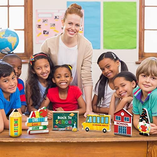 Tradder 6pcs Back to School Table Decorations Back School Tiered Tray Decor - Image 6
