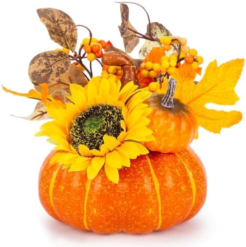 DomeStar Pumpkin Decor, Fall Centerpieces for Tables, Artificial Pumpkins by DOMESTAR