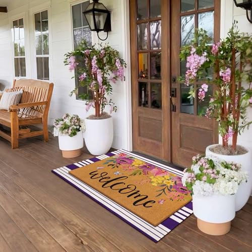 Tinideya 2 23.6 X 35.4 Inches Purple Flowers Purple and White - Image 3
