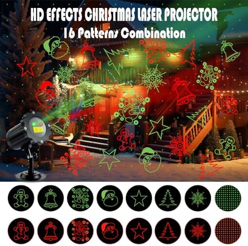 Brighter Christmas Projector Lights Outdoor, Waterproof Laser Christmas Projector with Remote, Christmas Spotlight Decorations for Party Yard Garden Outdoor Indoor - Image 2