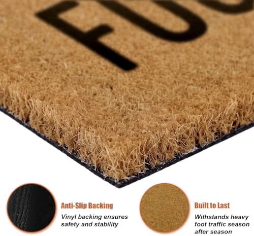 Honoson 2 Pcs Fall Football Welcome Doormat with Black and White Striped - Image 3