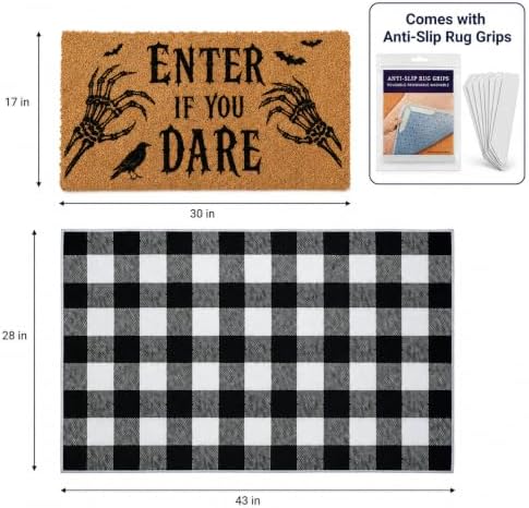 2 Pcs Halloween Door Mat, Halloween Outside Door Decorations - Image 2