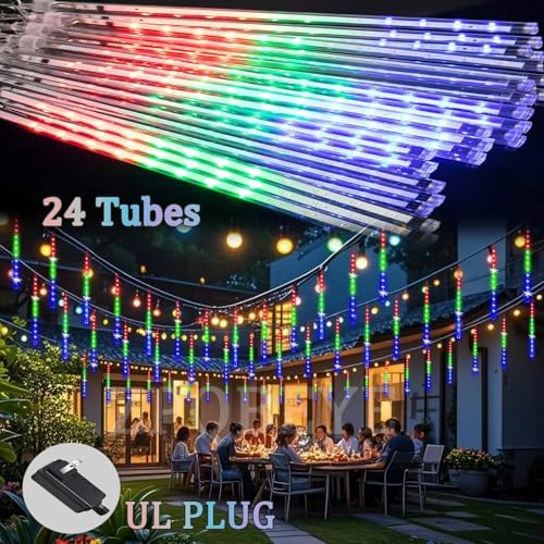 Christmas Outdoor Lights Snow Falling Rain Cascading Icicle Lights - Image 5