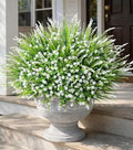 HyeFlora 20 Bundles Artificial Fake Outdoor Plants Flowers for Spring Decoration, UV Resistant Realistic White Plastic Flowers Faux Plant Monkey Grass for Planter Home Garden Porch Patio Window Box by HyeFloraartificialflowers