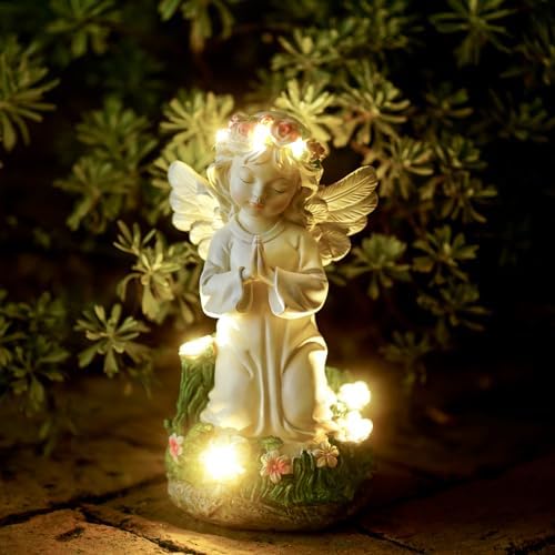Pohabery Angel Garden Decor Statue Solar Angel Decorations for Yard Outdoor Decorations for Patio Gift for Mom by Pohabery