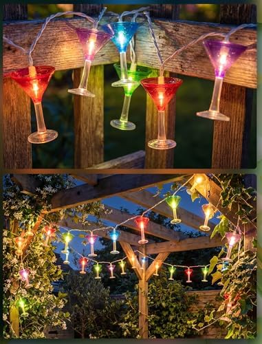 10 LED Cocktail Glass Lights, 8.5Ft Tropical Beach Camping String Lights - Image 4