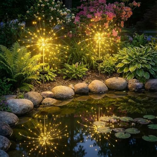 2-Pack Solar Firework Lights for Outside Waterproof Garden Fairy Lights - Image 6