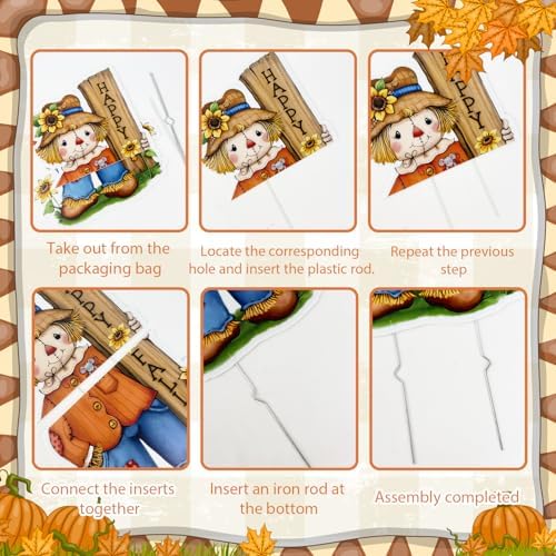 Fall Yard Signs Happy Fall Pumpkin Yard Signs with Stake for Thanksgiving - Image 2