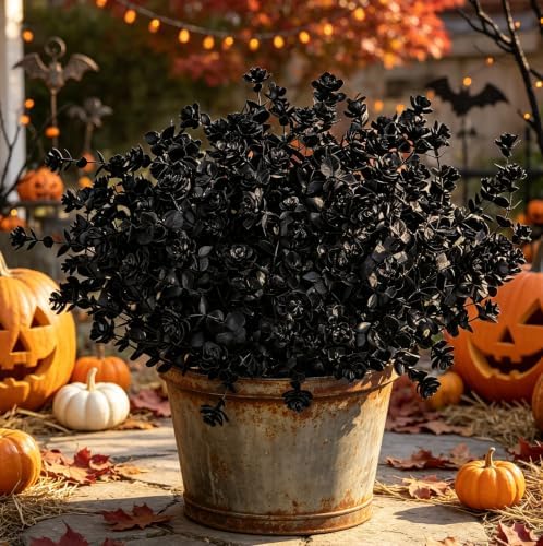 AmyHomie 16 PCS Artificial Flowers for Outdoors, Eucalyptus Fake Plants by AmyHomie