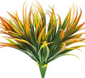6Pcs Artificial Grass Fake Plants 17.3in Outdoor Plastic Plants UV Resistant Greenery Fake Grass for Home Window Garden Office Patio Hanging Planter Pathway Front Porch Décor Orange Yellow by Phliofd