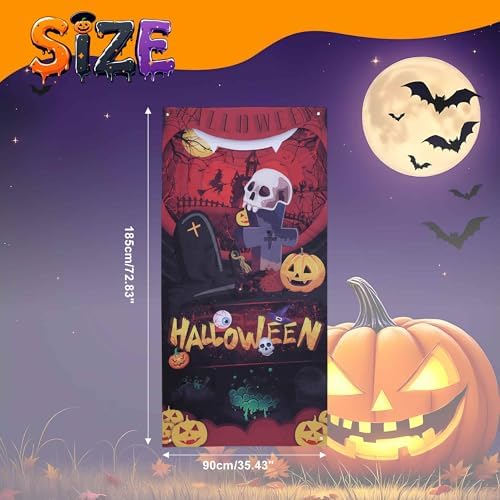 Halloween Decorations Door Cover Decor for Indoor Outdoor Holiday Party Front Door Decoration - Image 4