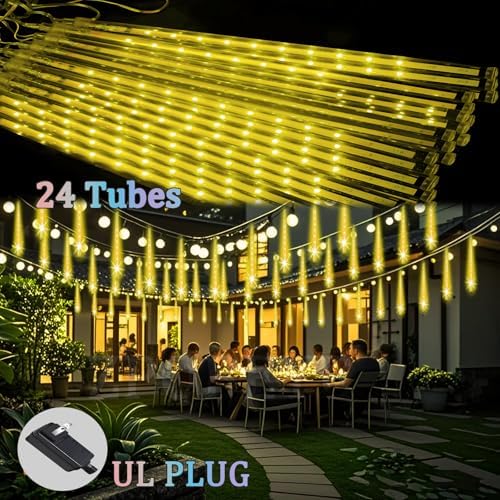 Outdoor Meteor Shower Christmas Lights, Falling rain Drop Lights - Image 5