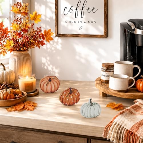 Smile Fall Wooden Decor Set 3-Piece Neutral Pumpkin Tabletop Signs for Autumn Harvest Home Decor - Image 6