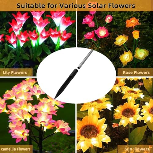 10 Pack Solar Light Stakes Replacement (Fit for Pole Outer Diameter 0.35in), ABS Reinforced Ground Spikes for Outdoor Solar Landscape Pathway Christmas Lights Yard Garden Deco - Image 4