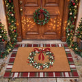 Drydiet 2 Pcs Christmas Layered Doormat Set, Wreath Welcome Mat by Drydiet
