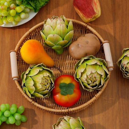6Pcs Lagre Artificial Artichokes Fake Vegetable, Green Faux Artichoke Decor - Image 7